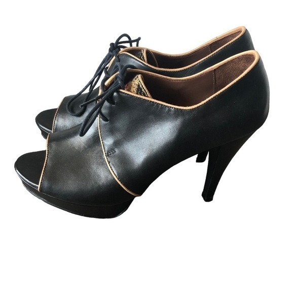 Fortress of Inca Open Toe Heels Black Size 9.5-10 - Picture 2 of 10